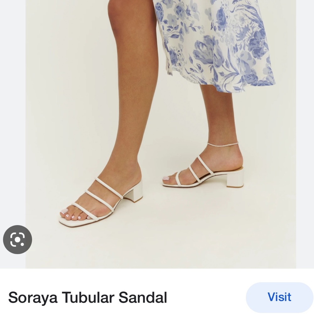 Reformation Soraya Tubular Sandal white leather